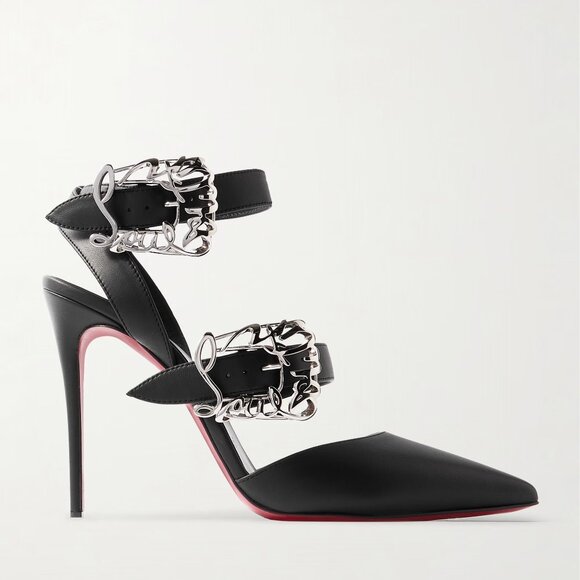 Christian Louboutin Shoes - Christian Louboutin GIDDYLINA 100 Buckled Leather Sandals Heels Pumps
